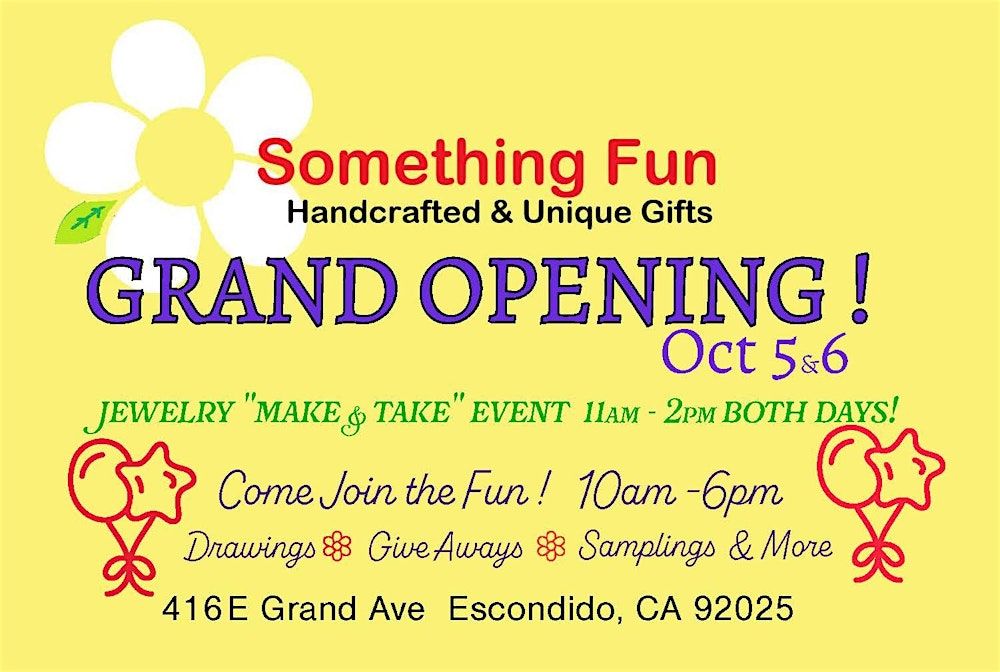 Something Fun...Grand Opening! Face Painting,Henna, Jewelry Making & More