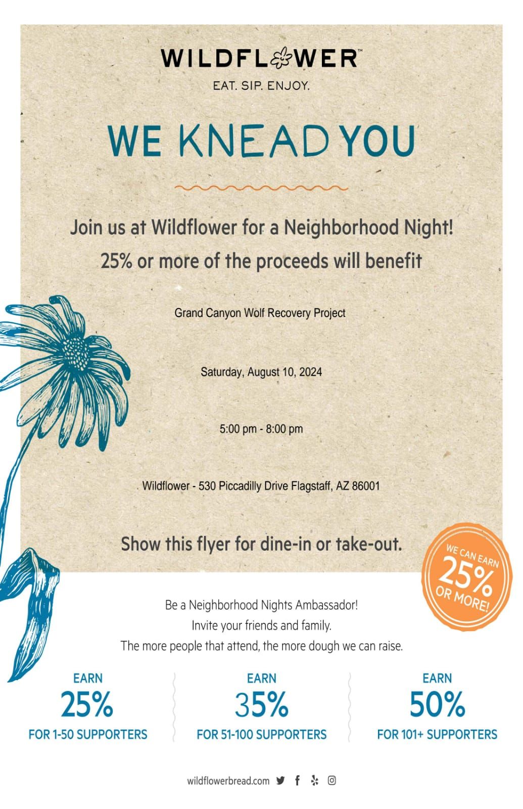  \tWildflower Neighborhood Night fundraiser for Grand Canyon Wolf Recovery Project