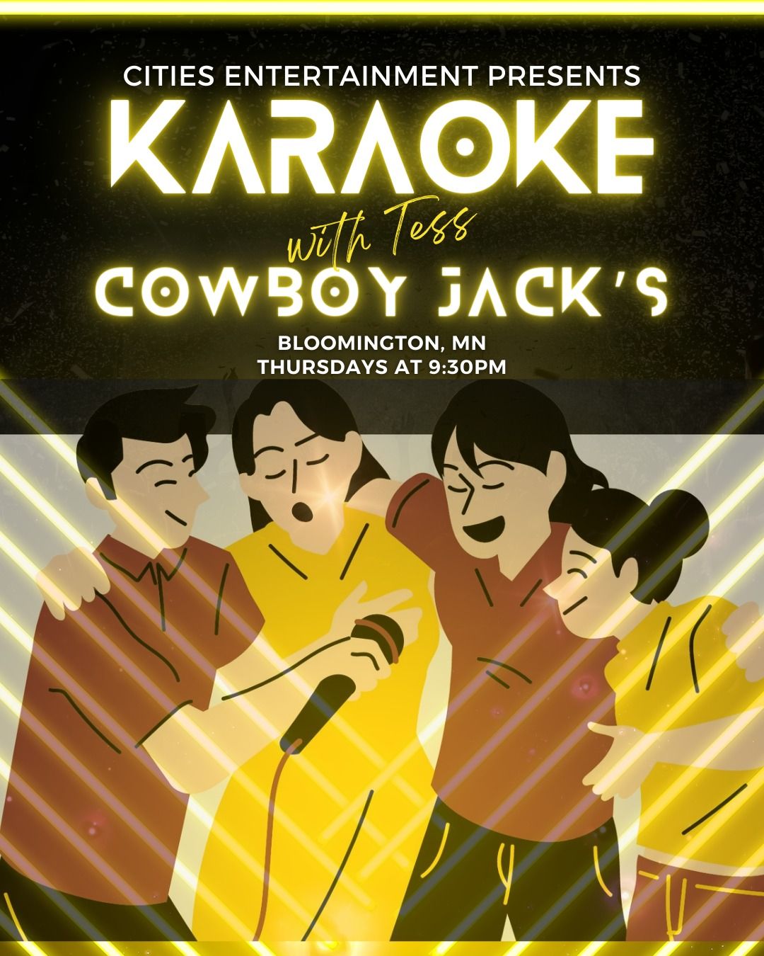 Karaoke every Thursday at Cowboy Jack's Bloomington