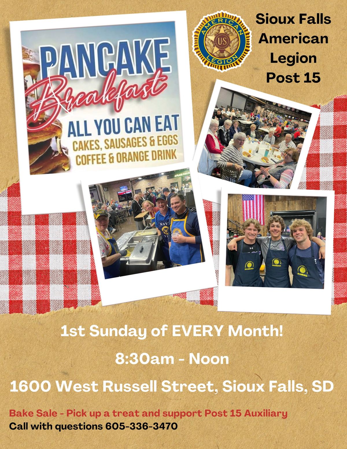 SIOUX FALLS AMERICAN LEGION MONTHLY PANCAKE BREAKFAST