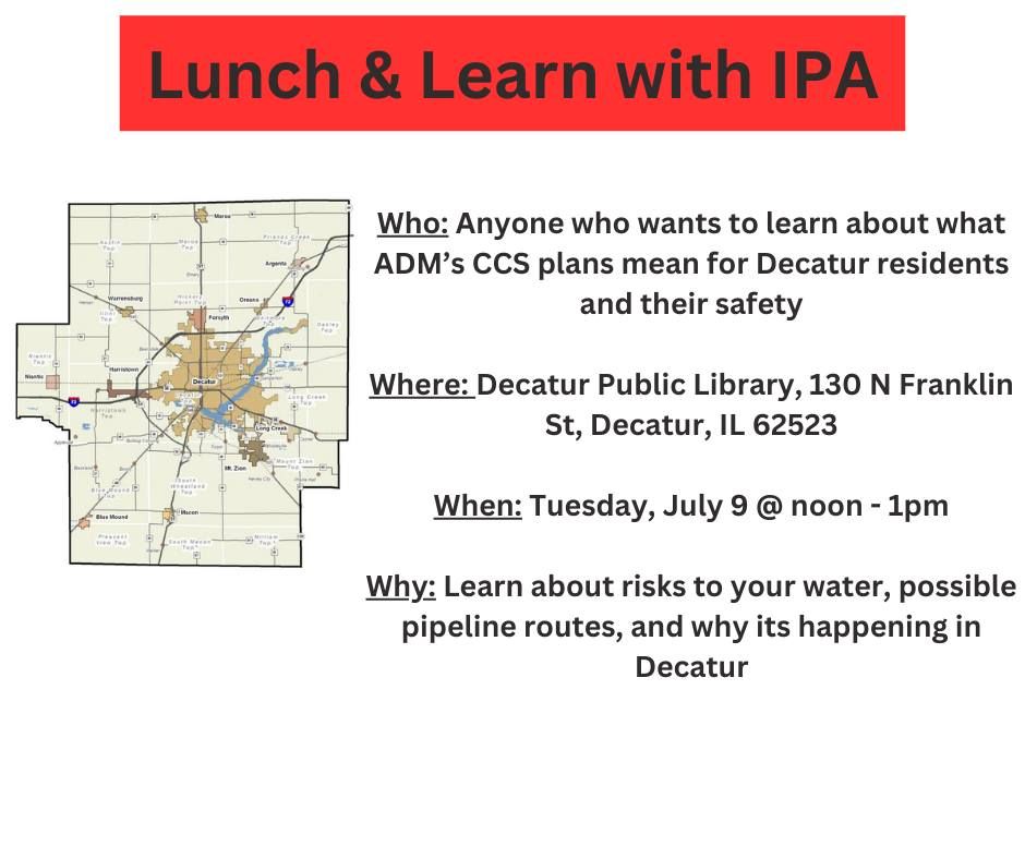 Lunch & Learn about Carbon Capture and Storage with IPA at the Decatur Public Library