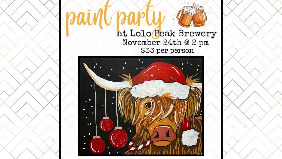 Holiday Canvas Sip & Paint Party at Lolo Peak Brewery \ud83c\udf89 