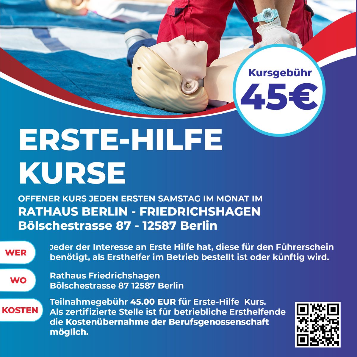 Erste-Hilfe-Kurs Berlin Friedrichshagen \/ K\u00f6penick