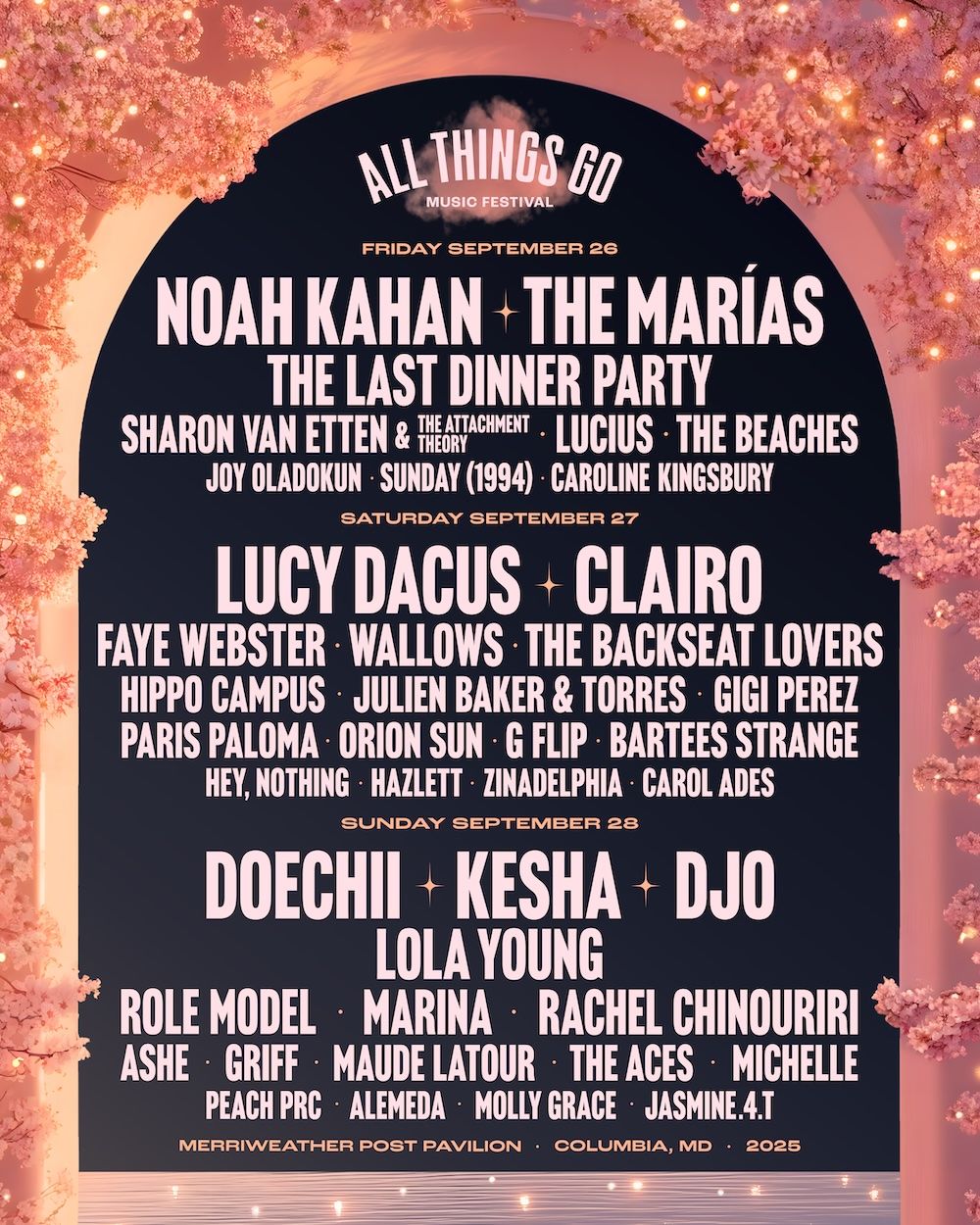 All Things Go Music Festival: Noah Kahan  Lucy Dacus  & Doechii - 3 Day Pass