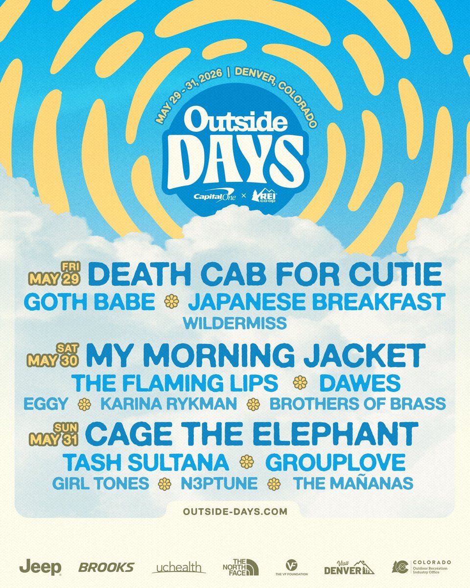 Outside Days Festival: Death Cab For Cutie My Morning Jacket & Cage The Elephant - 3 Day Pass
