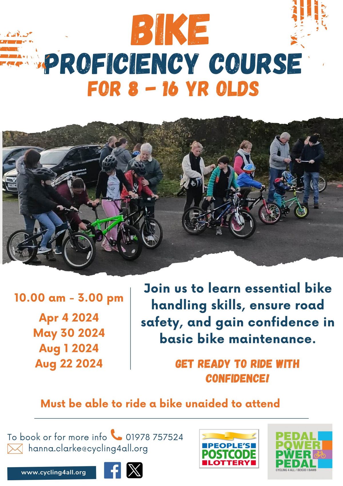 Bike Proficiency Course 8-16 yr olds