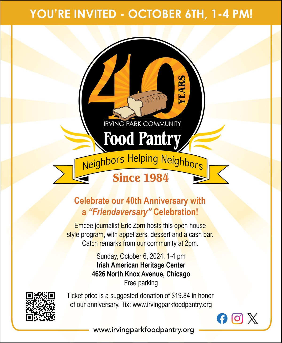 Irving Park Community Food Pantry 40th Anniversary Celebration