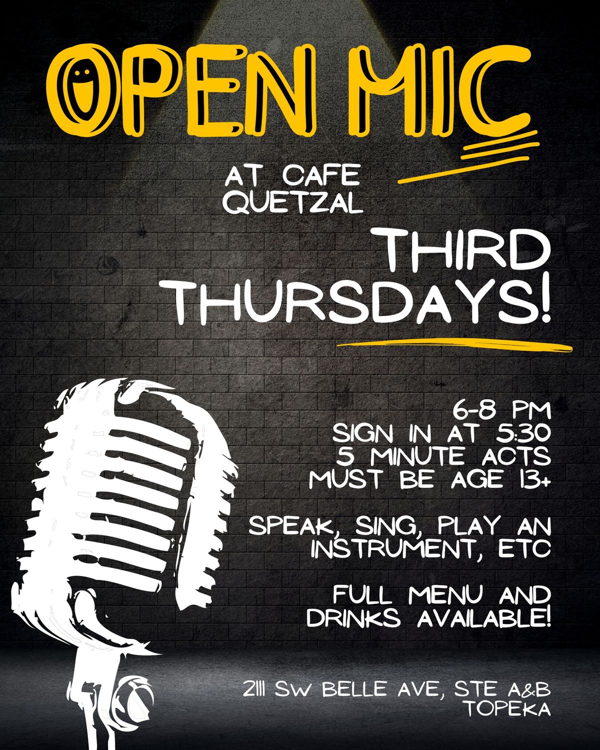 Open Mic and Improv Night at Cafe Quetzal 