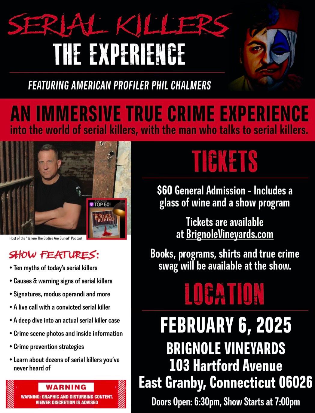 TRUE CRIME EXPERIENCE AT BRIGNOLE VINEYARDS