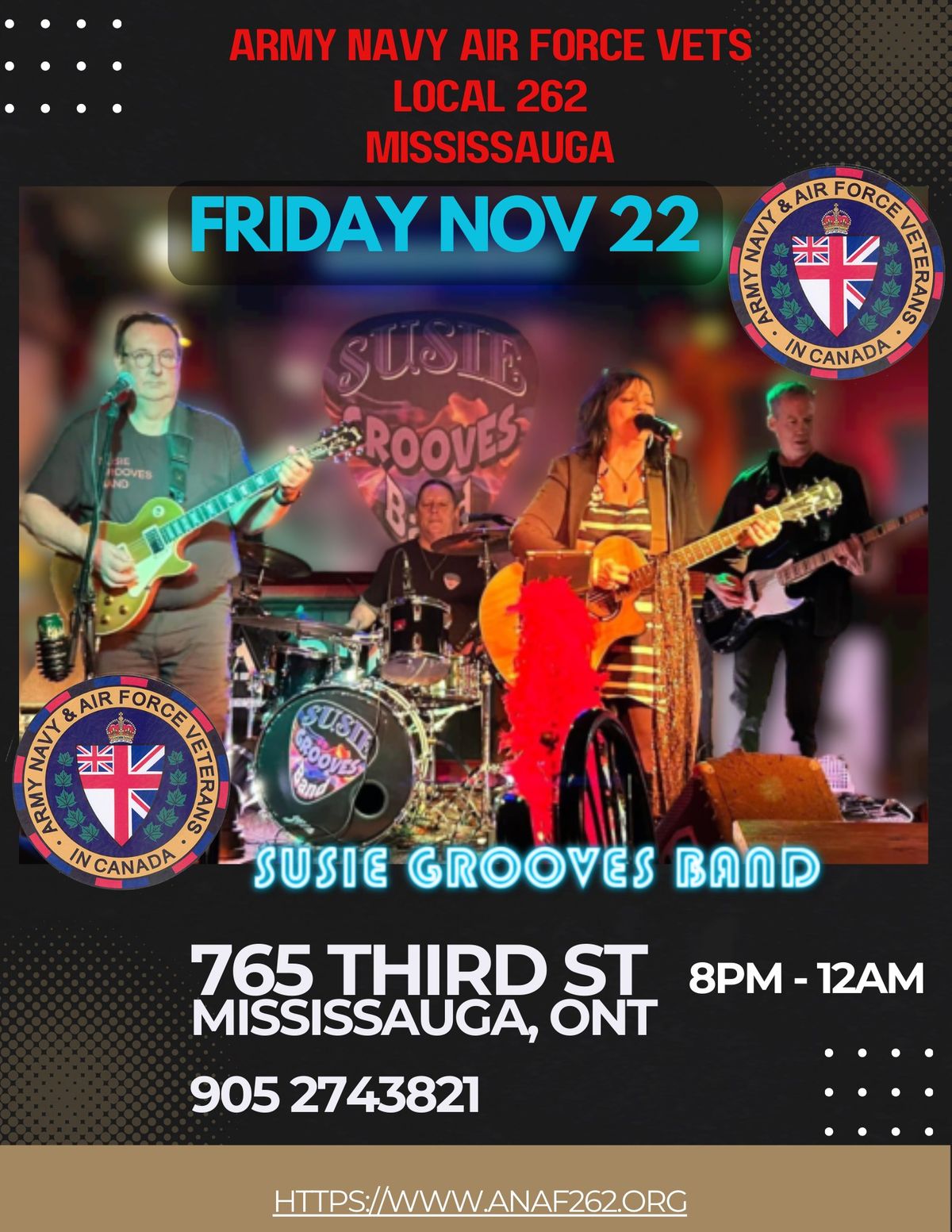 A.N.A.F. LOCAL 262  Music Performance with THE SUSIE GROOVES BAND