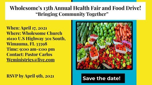 13th Annual Health Fair\/Food Drive "Bringing the Community Together"
