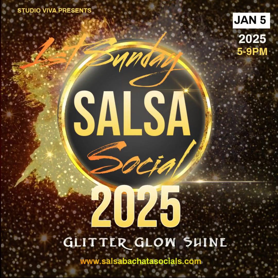 1st Sunday Salsa Social - Glow Glitter & Shine