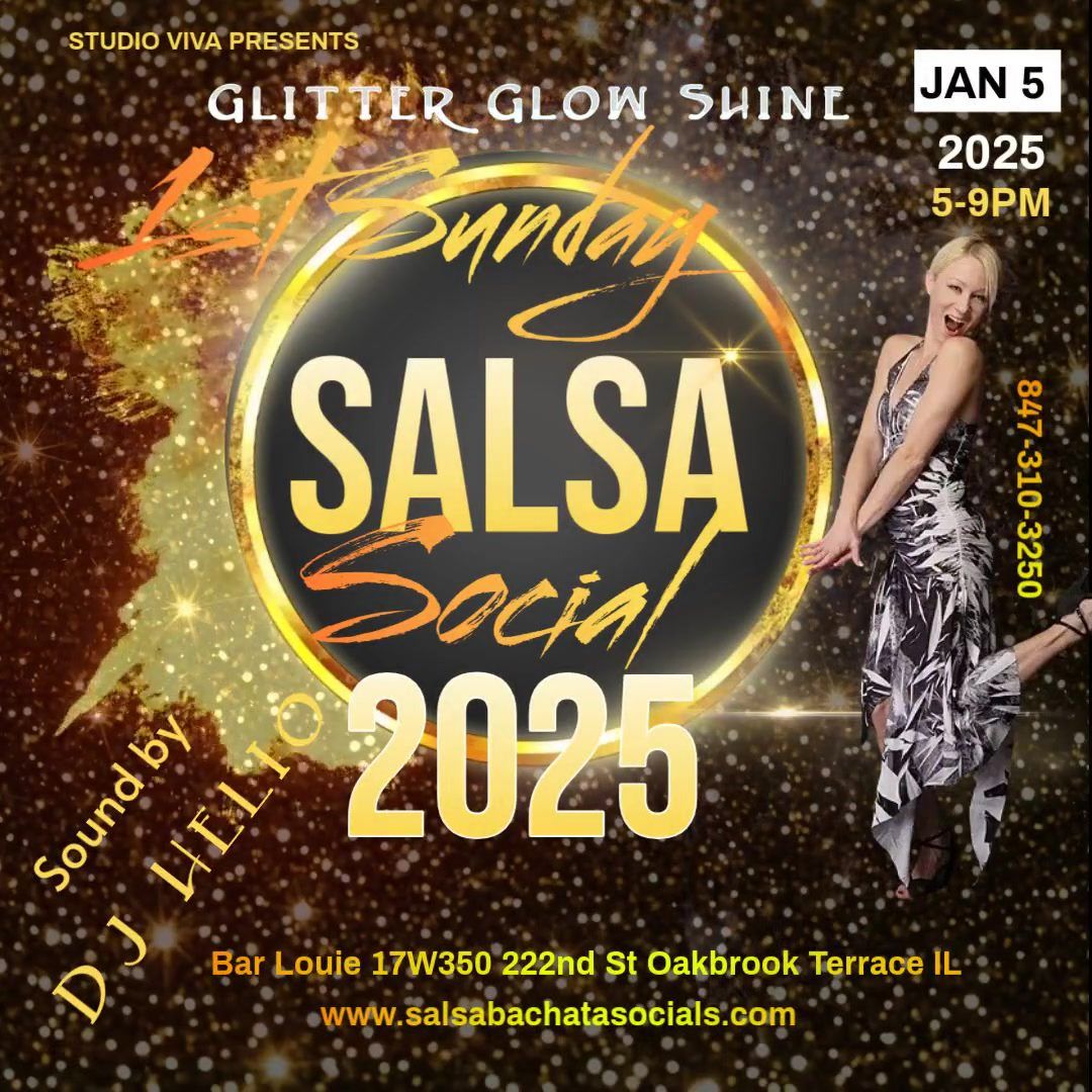 1st Sunday Salsa Social - Glow Glitter & Shine