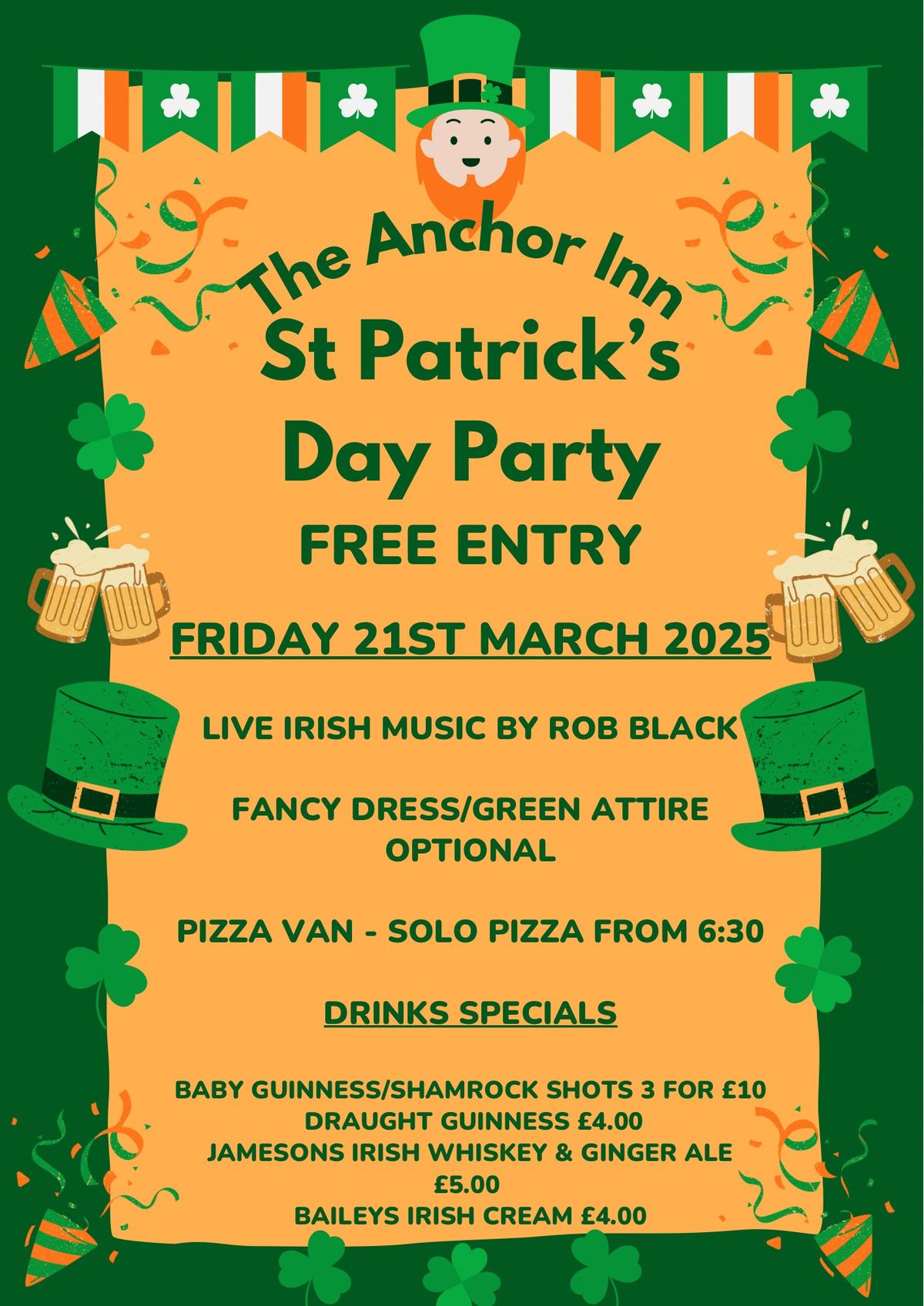 The Anchor Inn St Patrick\u2019s Day Party