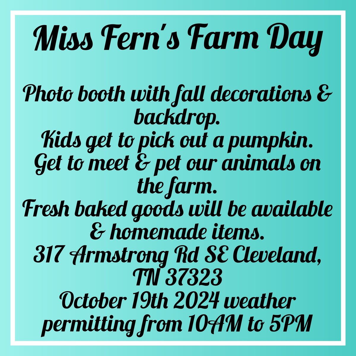 Miss Fern's Farm Day 