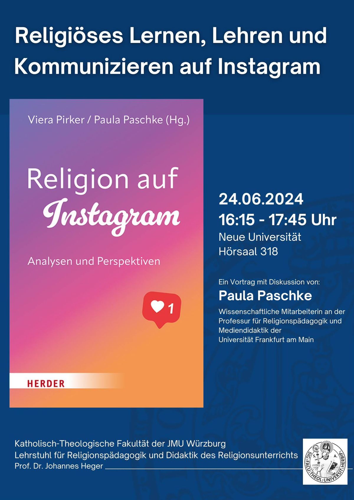 Vortrag von Paula Paschke: "Religi\u00f6ses Lernen, Lehren und Kommunizieren auf Instagram"
