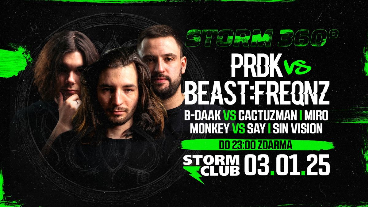 STORM 360: PRDK vs. Beast:Freqnz | 3.1.25 | DO 23:00 VSTUP ZDARMA | Storm Club Prague