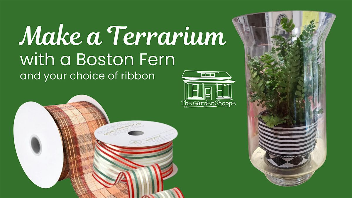 Make a large glass terrarium with a Boston Fern!