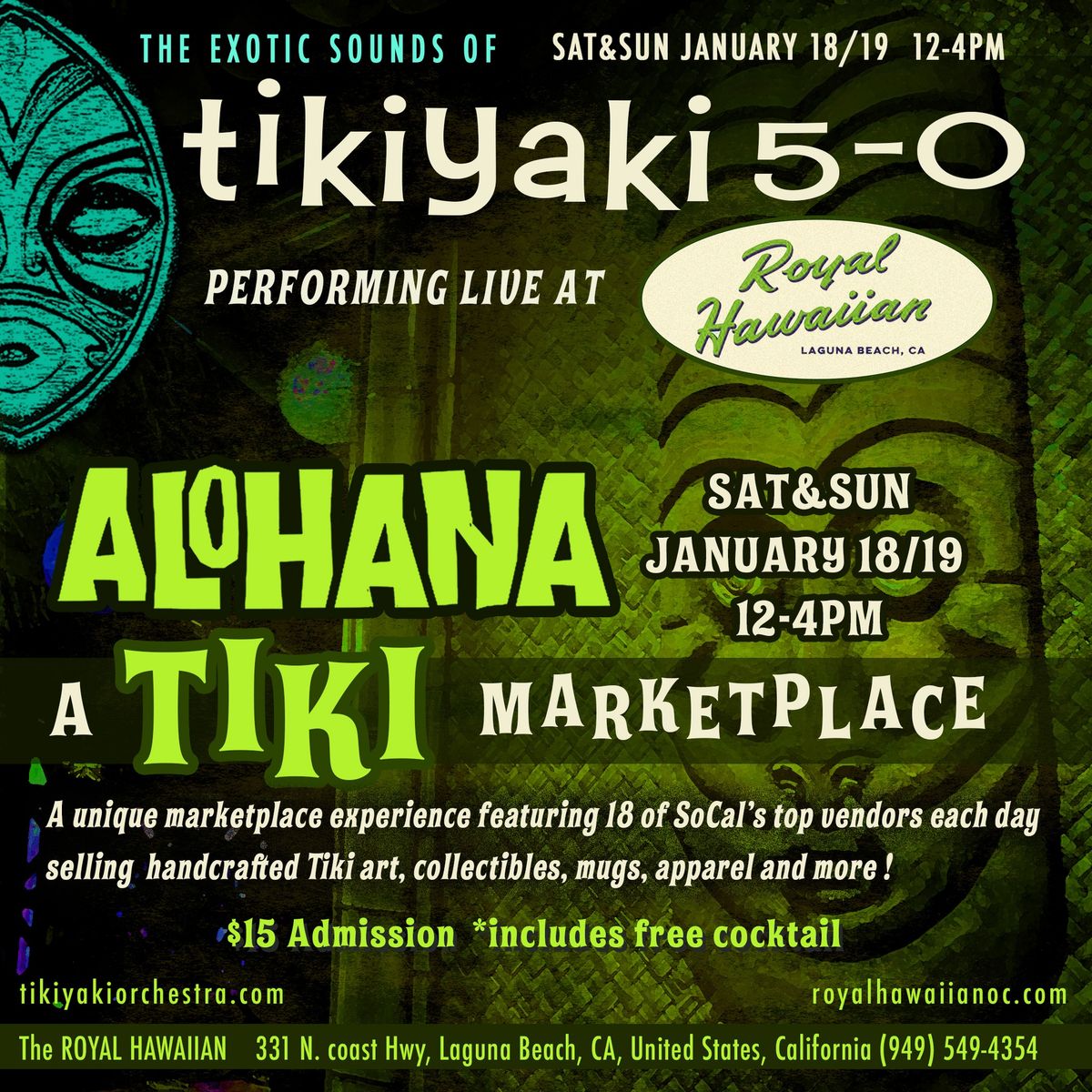 Tikiyaki 5-0 LIVE at the Royal Hawaiian  Jan 18\/19 !