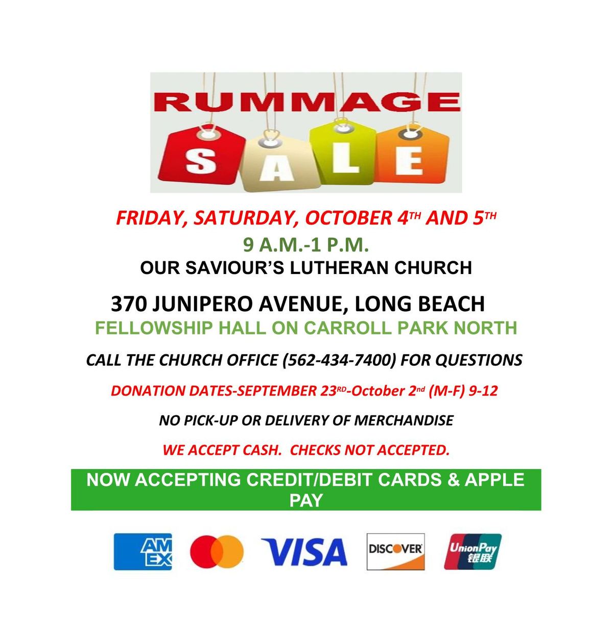 OSLC ANNUAL RUMMAGE SALE