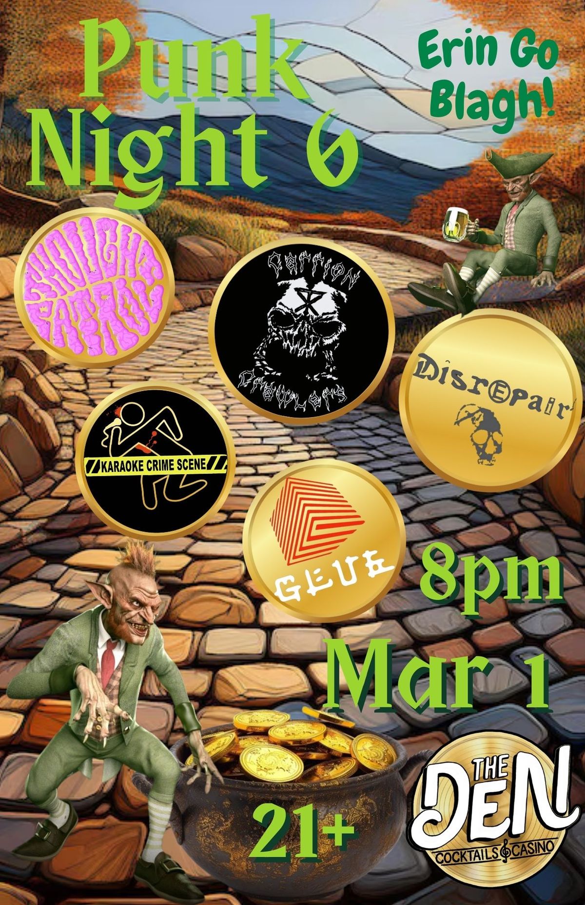 Punk Night 6!  Erin Go Blagh! 5 Bands!  Free Show!