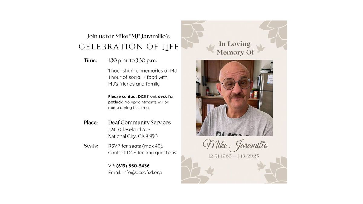 Celebration of Life - Mike "MJ" Jaramillo