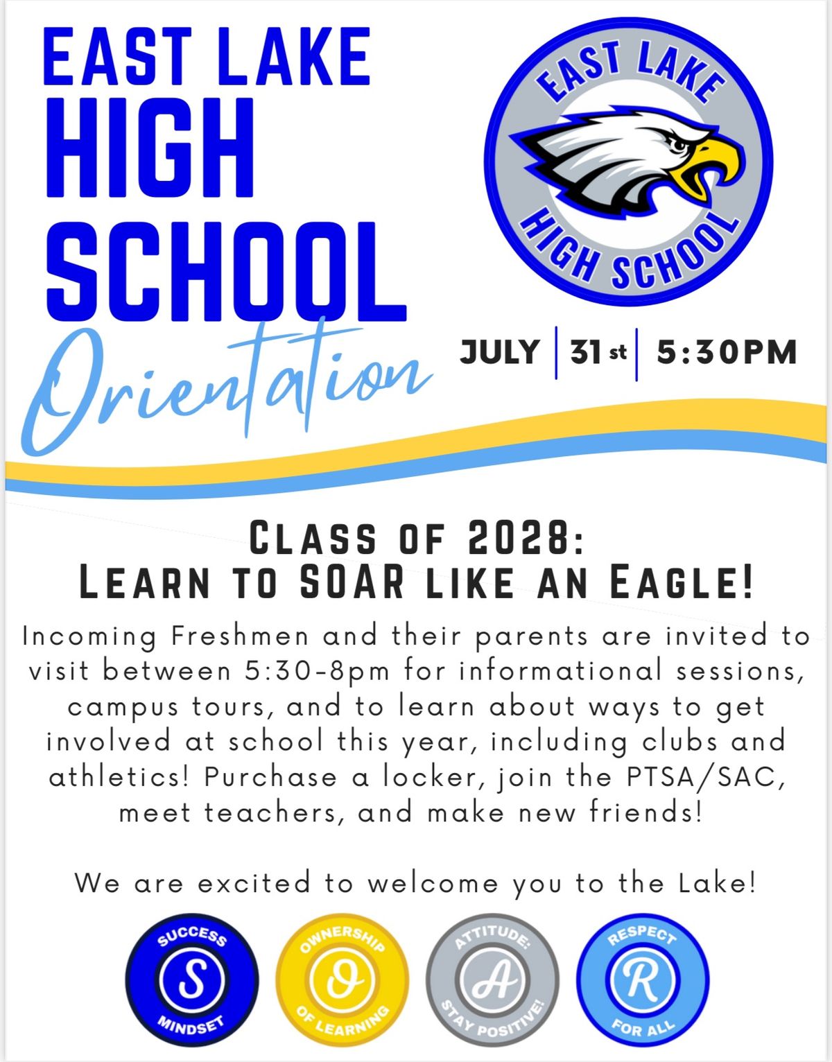 Freshmen Orientation: Class Of 2028, 1300 Silver Eagle Dr, Tarpon 