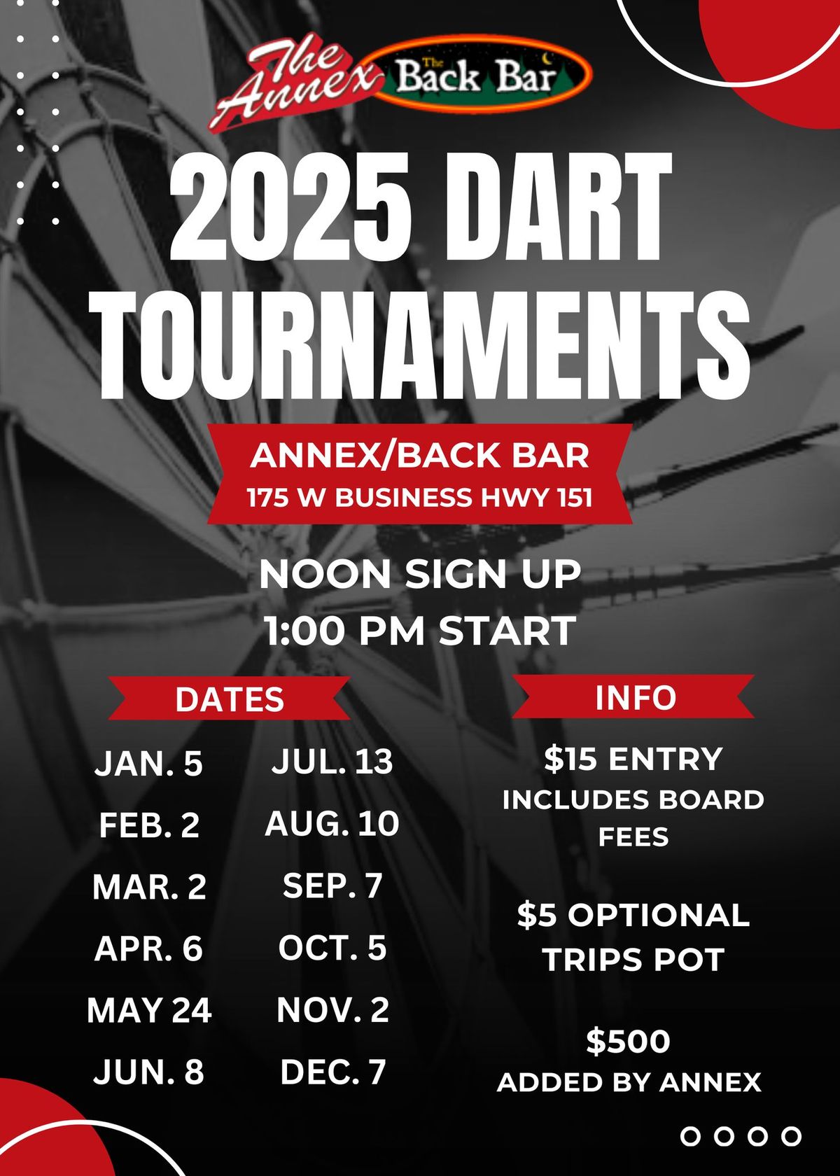 The Annex 2025 Dart Tournaments