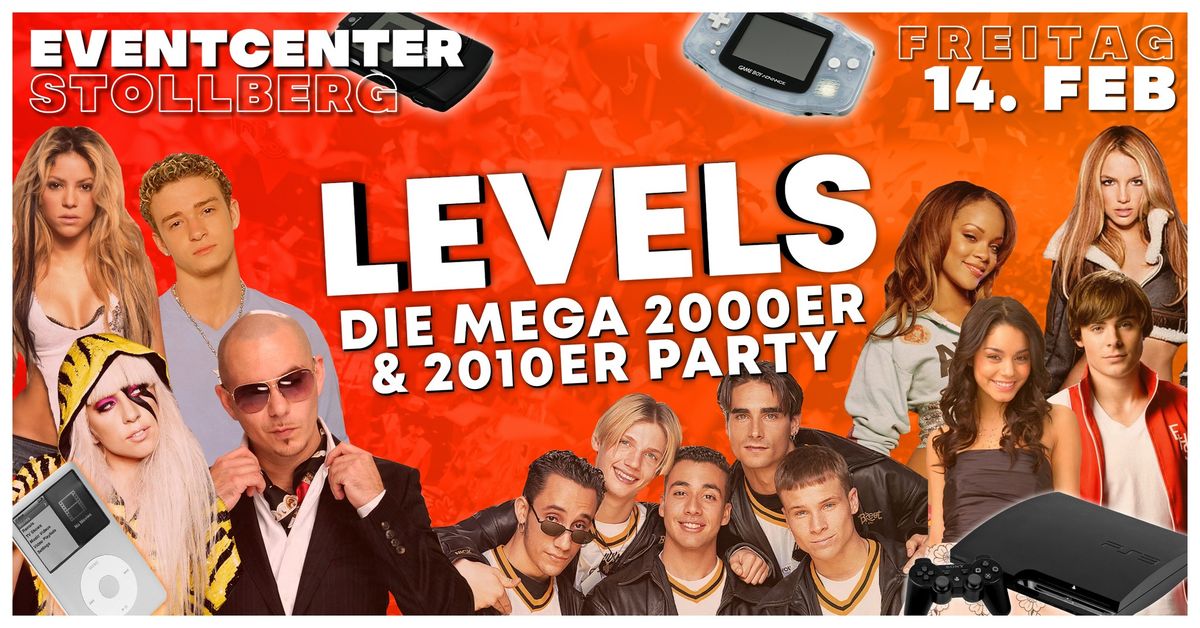 LEVELS - DIE MEGA 2000ER & 2010ER PARTY | Event Center Stollberg | 14.02