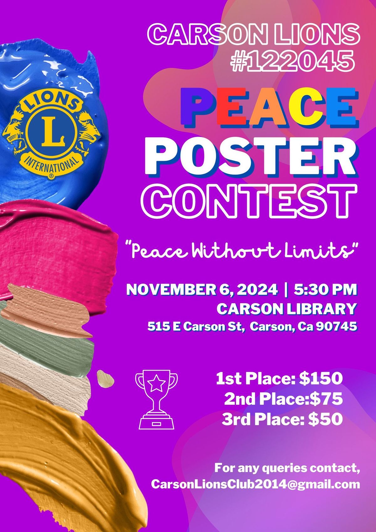 Carson Lions Peace Poster Contest