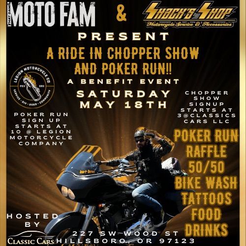 TDMF and Shacks Shop Benefit Poker Run and Ride in Chopper Show