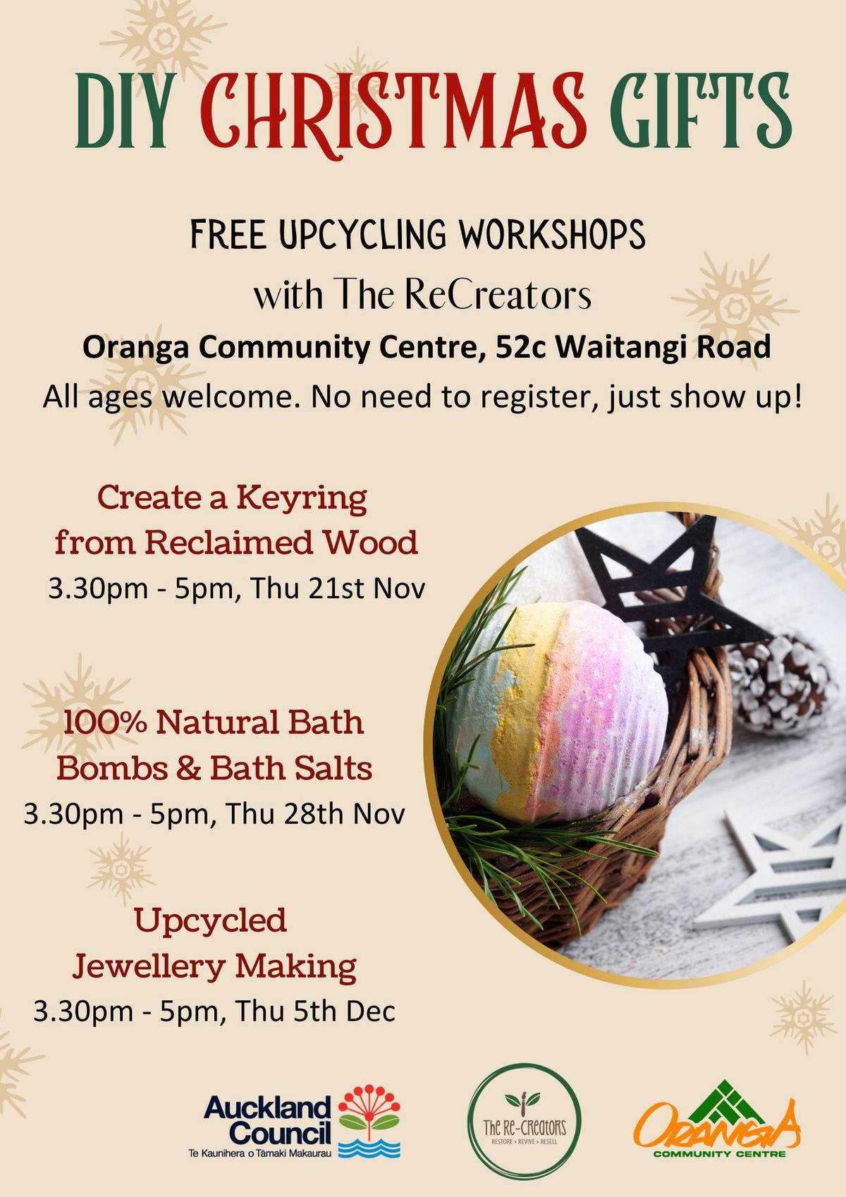  FREE Upcycled Christmas Gift Workshops