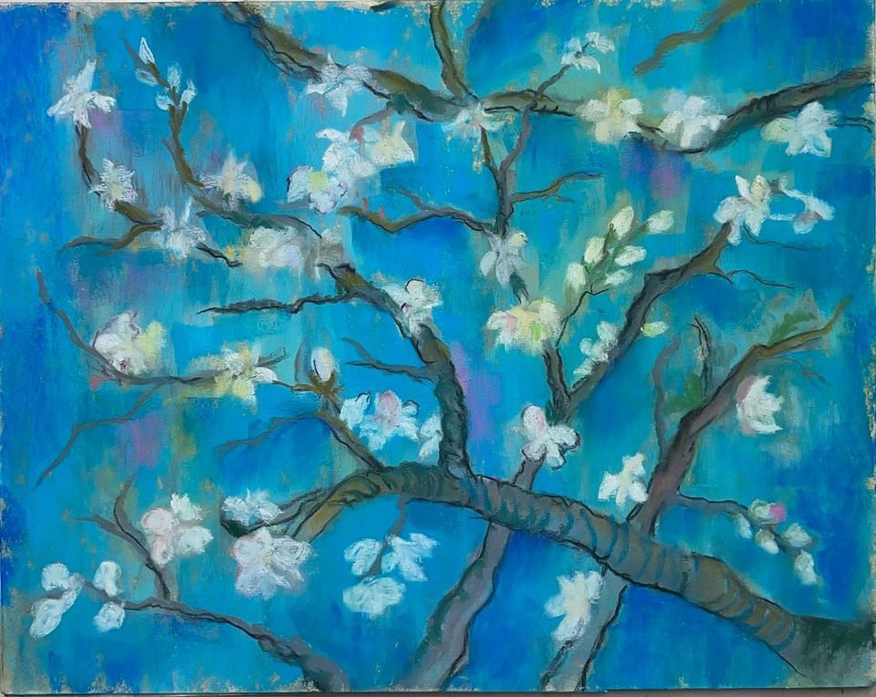 Soft Pastels for everyone! Van Gogh inspired Almond tree painting with Beth Goulet at Moonstone Art