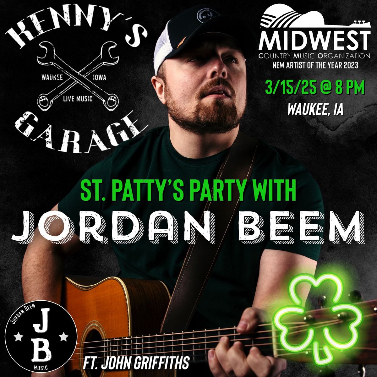 Jordan Beem live at Kenny\u2019s Garage St. Patty\u2019s Party!