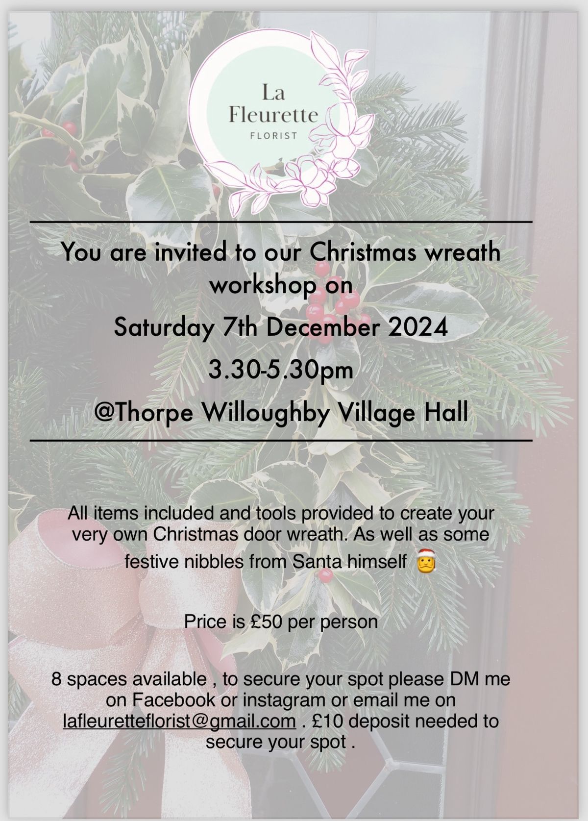 Christmas wreath workshop 