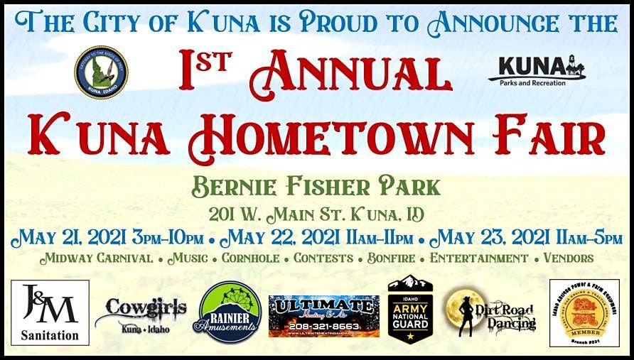 1st Annual Kuna Hometown Fair, Bernie Fisher Park, Kuna, 21 May to 23 May
