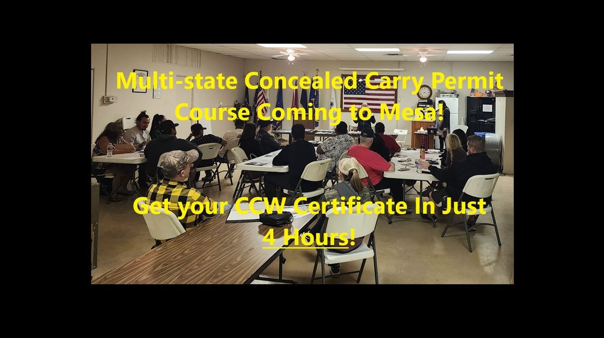  $5 Multi-State Concealed Carry Permit Course in Mesa (Sunday class)