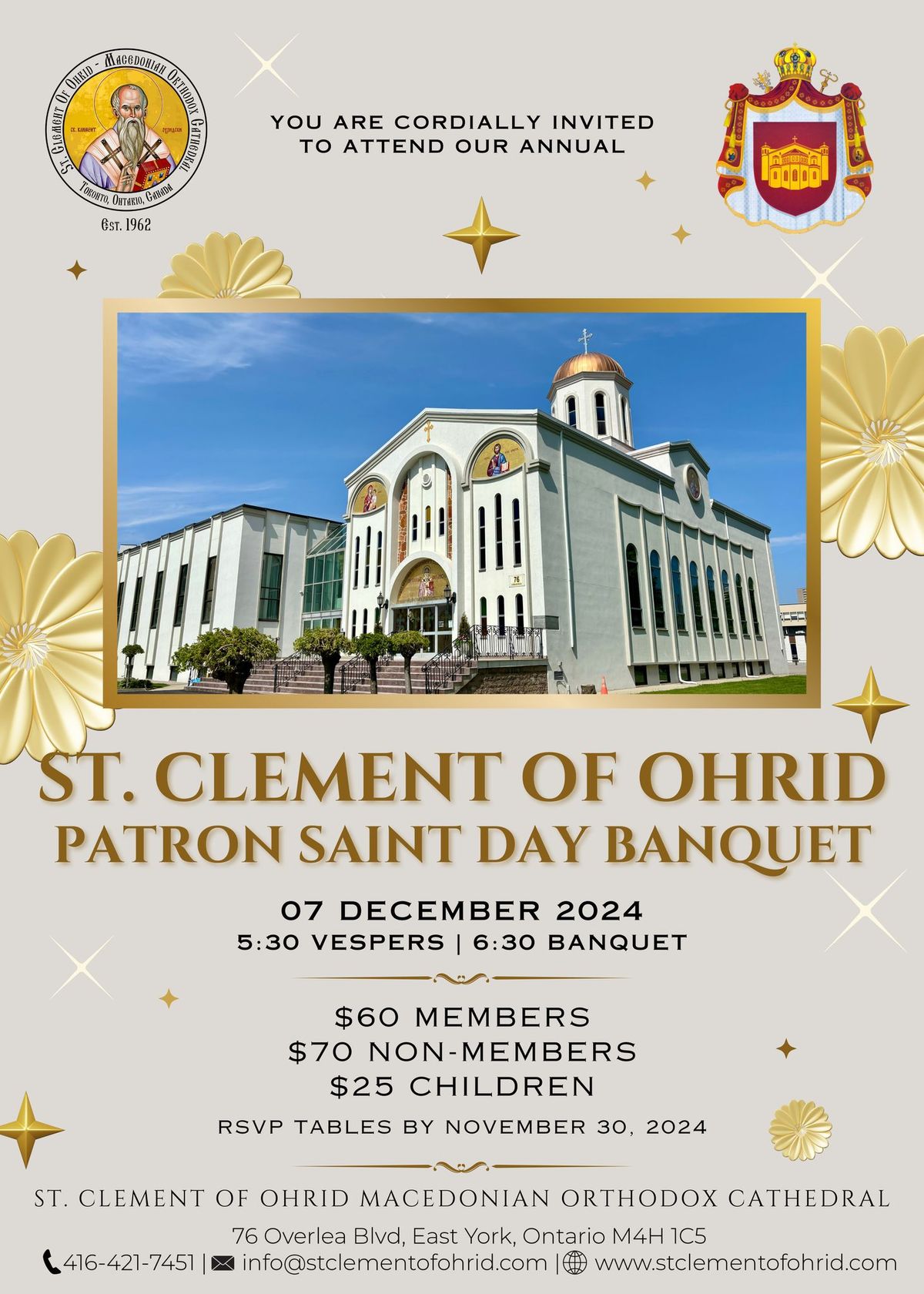 St. Clement of Ohrid Patron Saint Day Banquet