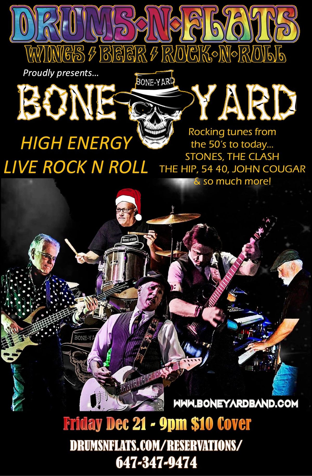 Bone Yard High Energy Rock N Roll Live at Drums N Flats