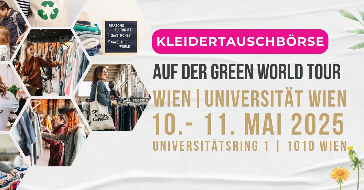 Kleidertauschb\u00f6rse auf der Green World Tour Wien | 10.+11. Mai 2025