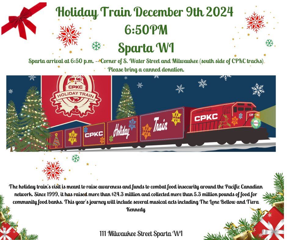 Sparta WI Holiday Train December 9th