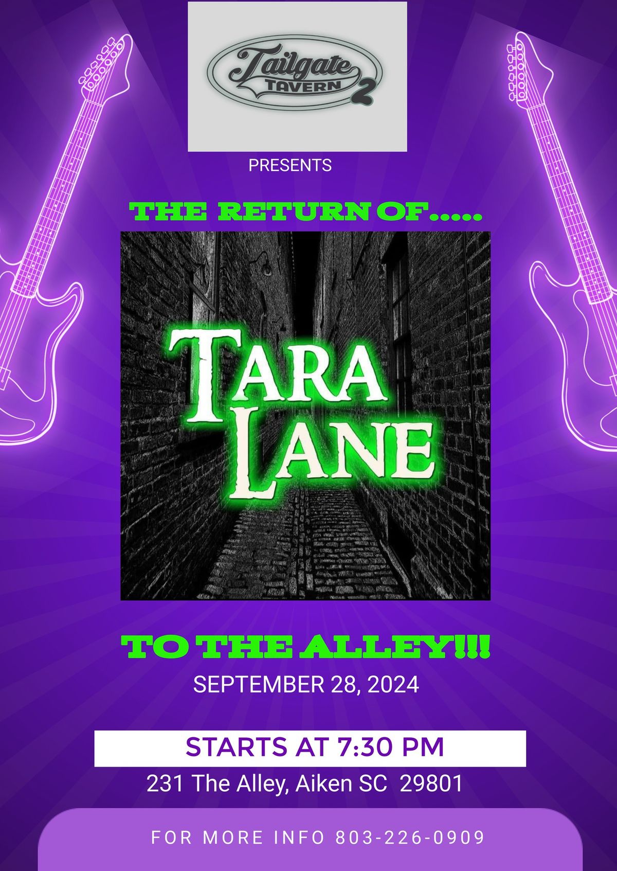 Tara Lane returns to ROCK in the Alley!