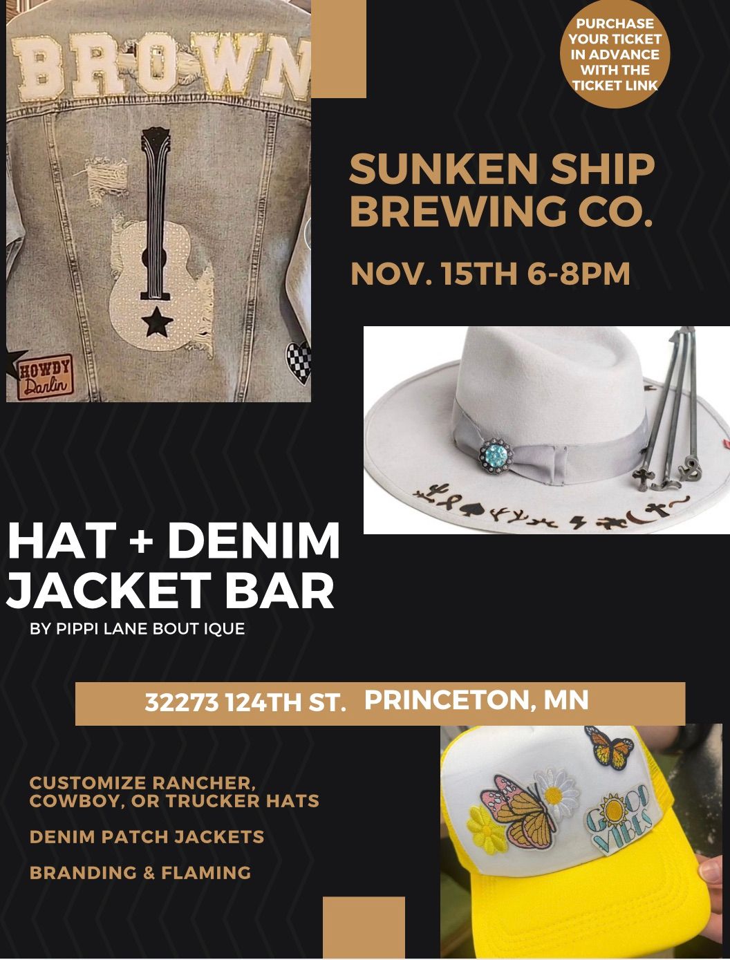 Hat + Denim Jacket Bar at Sunken Ship Brewing 