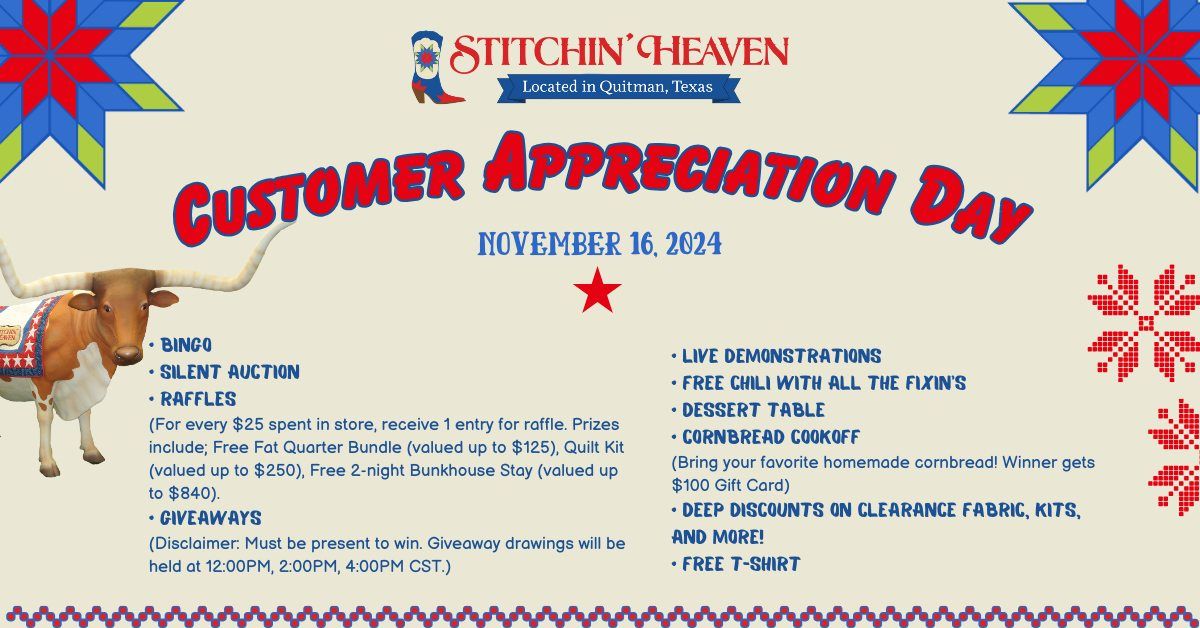 Stitchin Heaven Customer Appreciation Event