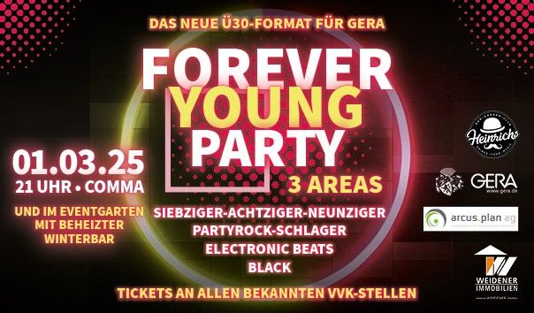 Forever Young Party - Das neue \u00dc30-Format f\u00fcr Gera!