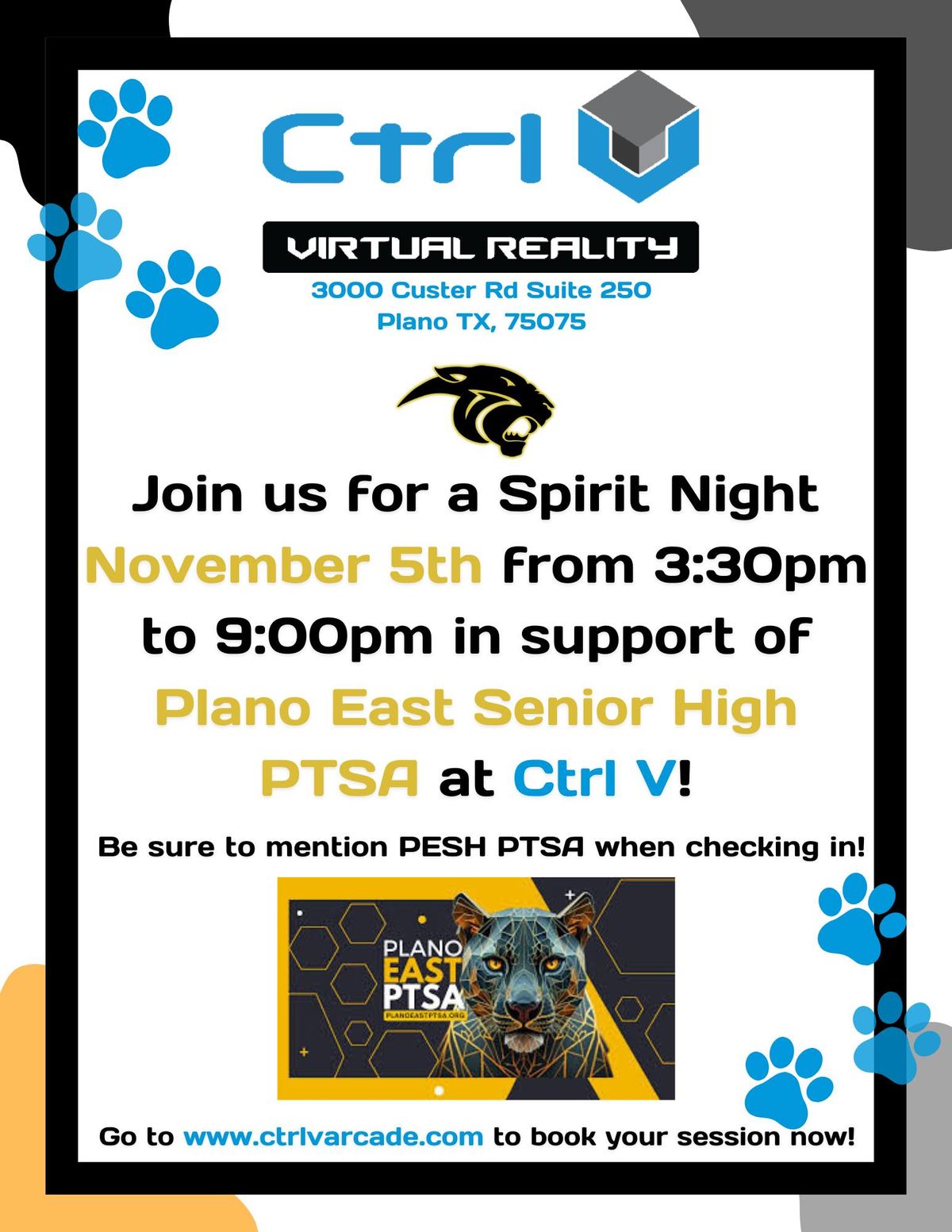 Plano East Senior High School PTSA Spirit Night!