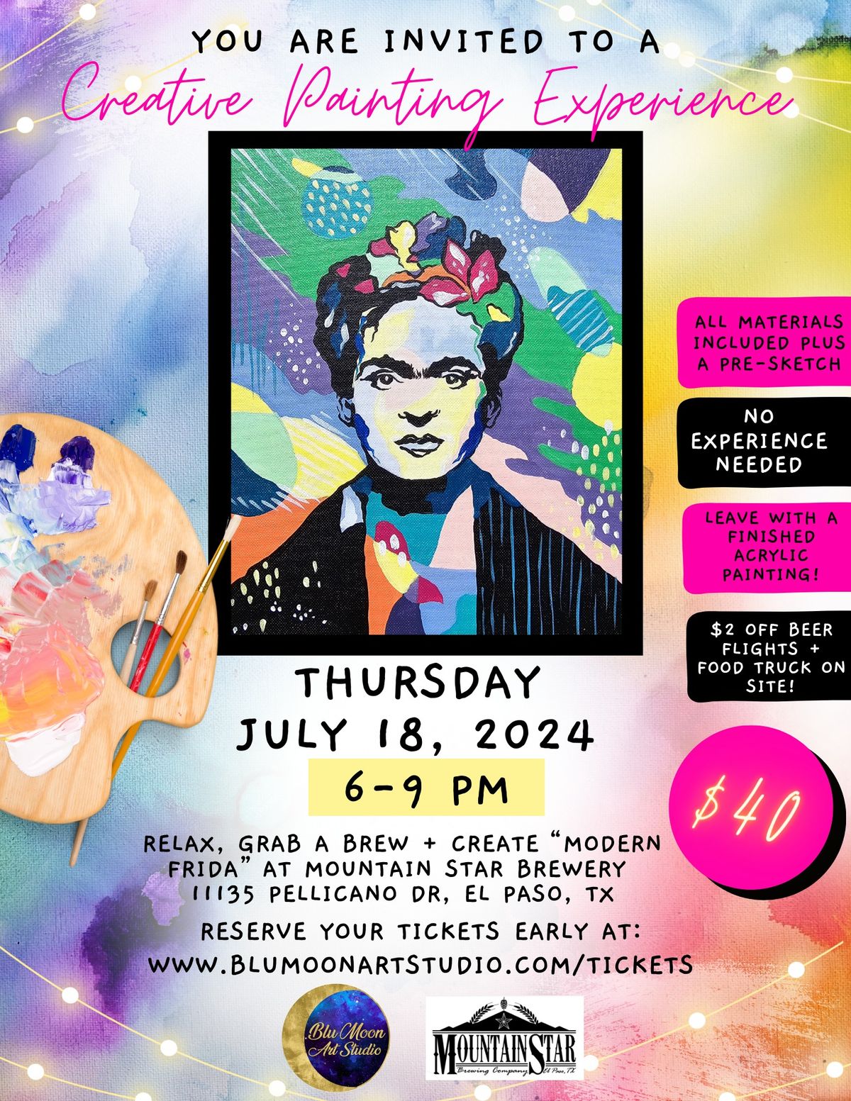 Modern Frida Painting Experience @ Mountain Star Brewing Company