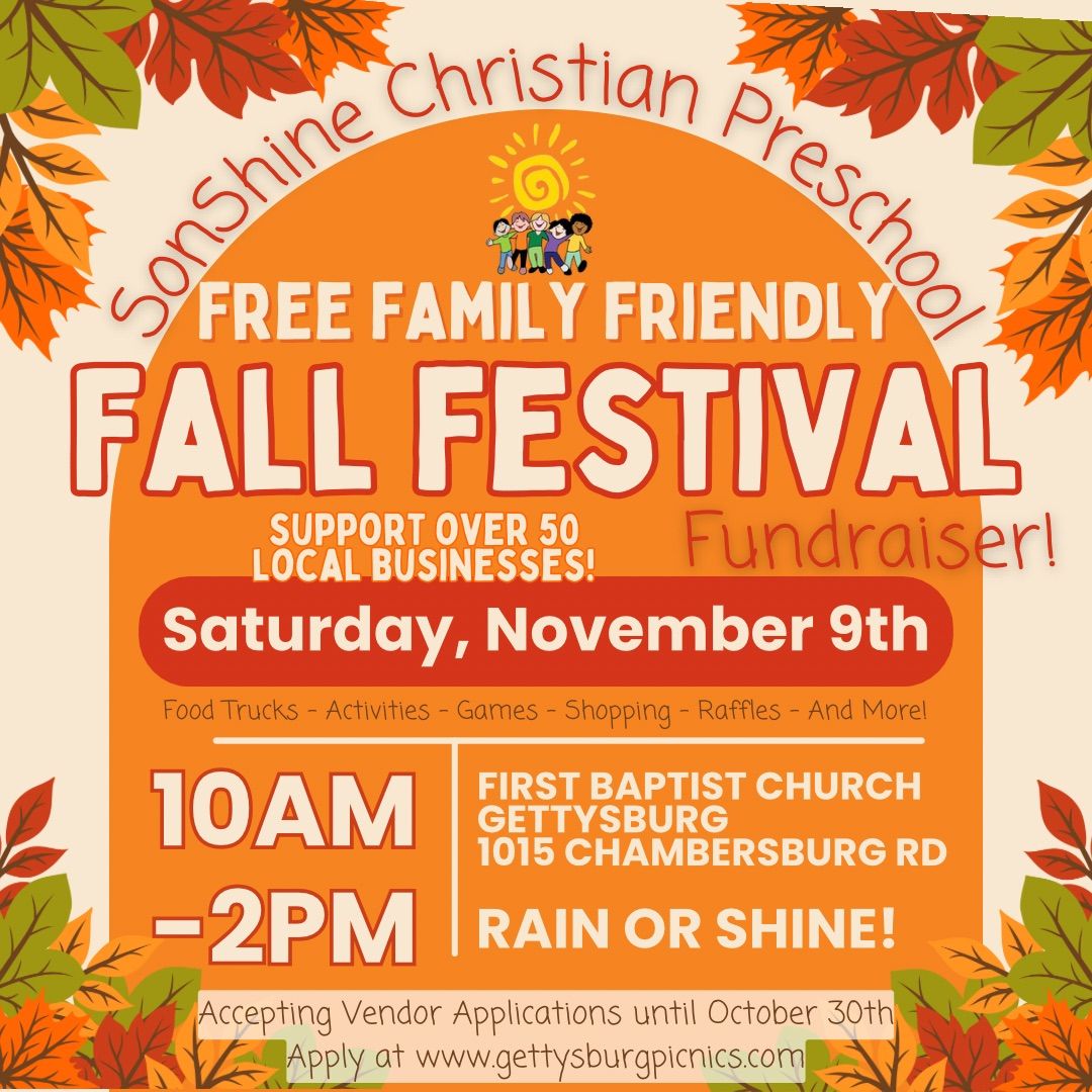 SonShine\u2019s FREE Family Friendly Fall Festival Fundraiser! 