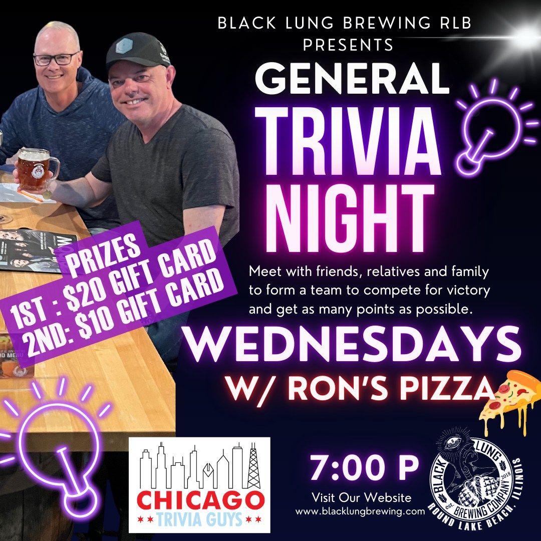 Trivia & Ron\u2019s Pizza Wednesdays | $20 GIFT CARD! | Black Lung Brewing RLB