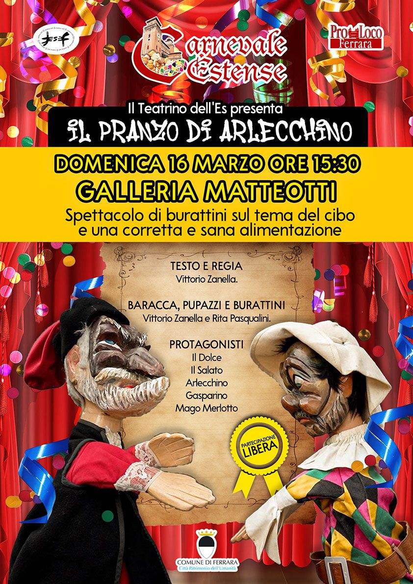 IL PRANZO DI ARLECCHINO - Spettacolo di burattini del Teatrino dell'ES